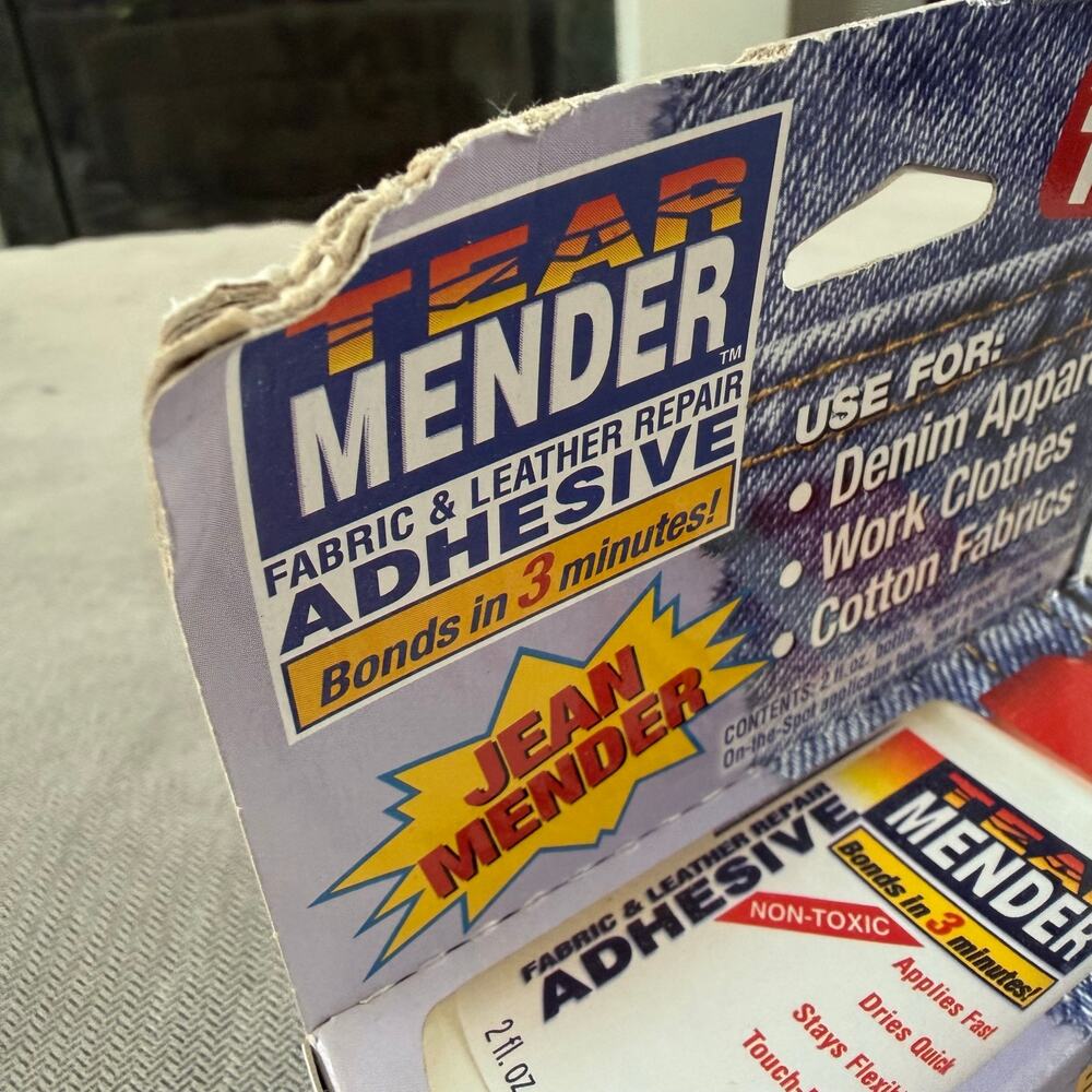 Tear Mender Jean Mender Fabric Leather Repair Adhesive 2 oz New As Seen on TV - Picture 5 of 5